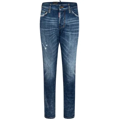 Blaue Jeans Slim Fit Italien Hergestellt , Herren, Größe: S - Dsquared2 - Modalova