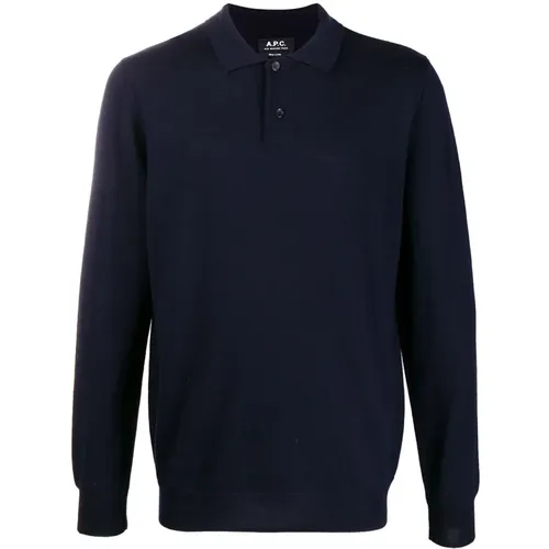 Blauer Wollpullover Klassischer Stil - A.P.C. - Modalova