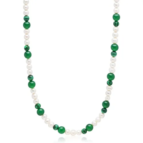 Perlen-Choker mit grünem Aventurin und Malachit , Damen, Größe: ONE Size - Nialaya - Modalova