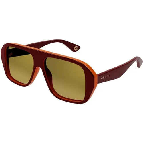 Rot Gold Aviator Sonnenbrille Gg1615S 003 , Herren, Größe: 57 MM - Gucci - Modalova