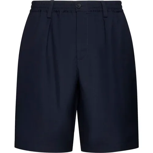 Marineblaue Wollfalten-Shorts , Herren, Größe: S - Marni - Modalova