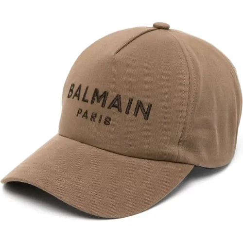 Logo Hat with Strap Closure , male, Sizes: ONE SIZE - Balmain - Modalova