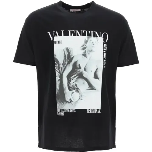 Archivdruck Baumwoll T-Shirt - Valentino - Modalova