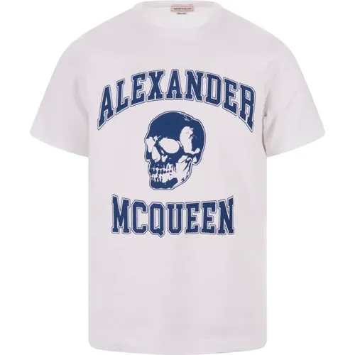 Skull Logo Crew-neck T-shirt , male, Sizes: XL, S, M, L - alexander mcqueen - Modalova