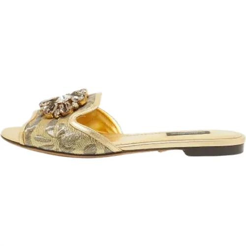 Pre-owned Leather sandals , female, Sizes: 5 UK - Dolce & Gabbana Pre-owned - Modalova