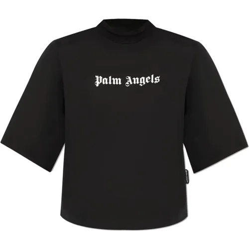 T-Shirt mit Logo , Damen, Größe: M - Palm Angels - Modalova