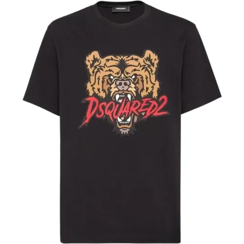 Bärenprint Rundhals T-Shirt - Dsquared2 - Modalova