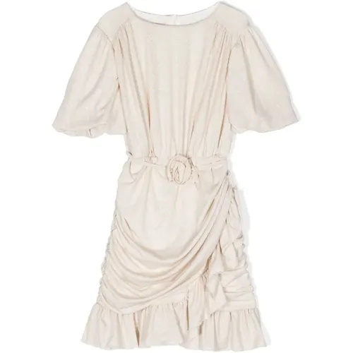 Dresses,Goldenes Kurzes Kleid mit Lurex-Detail - Blumarine - Modalova