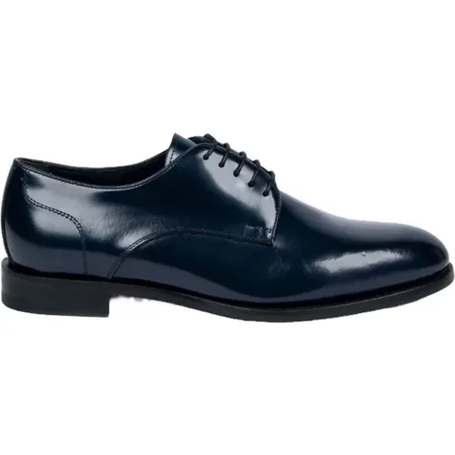 Blaue Derby-Schuhe aus gebürstetem Kalbsleder - Marechiaro 1962 - Modalova
