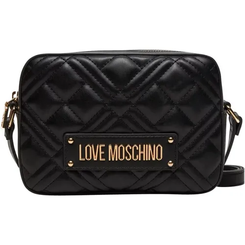 Gepolsterte Schwarze Umhängetasche , Damen, Größe: ONE Size - Love Moschino - Modalova