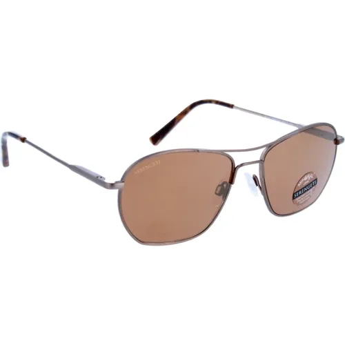 Brushed Bronze Photochromic Sunglasses , unisex, Sizes: 55 MM - Serengeti - Modalova