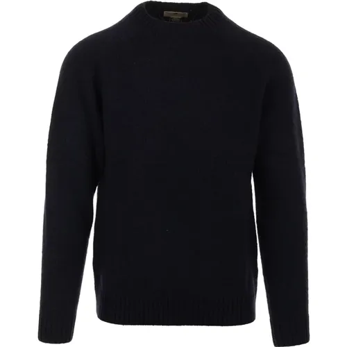 Blauer Crew Neck Jumper Pullover , Herren, Größe: L - Irish Crone - Modalova