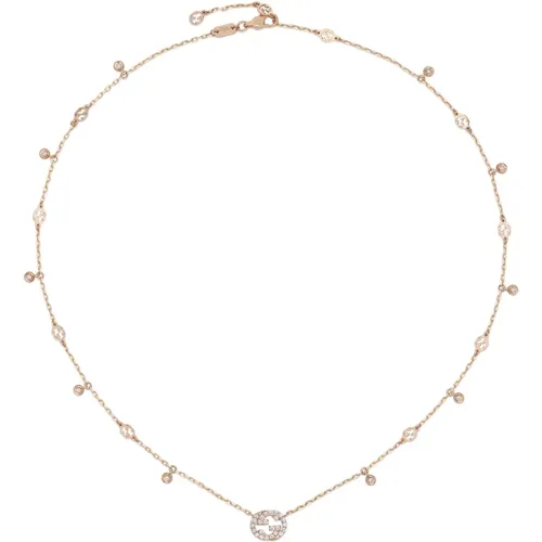 Kt Pink Gold and Diamond Necklace , female, Sizes: ONE SIZE - Gucci - Modalova