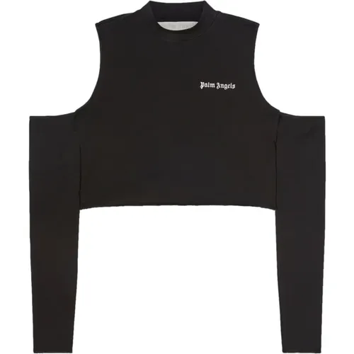 Long Sleeve Top with Shoulder Cut-Outs , female, Sizes: M - Palm Angels - Modalova