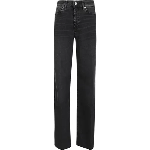 Schwarze Flare Jeans Hohe Taille , Damen, Größe: W25 - 7 For All Mankind - Modalova