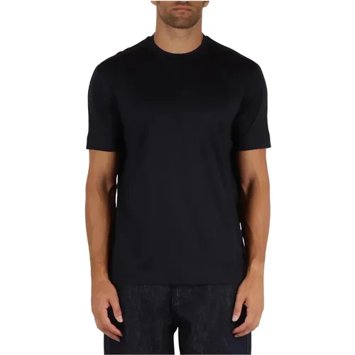 Logo-geprägtes Lyocell-Baumwoll-T-Shirt , Herren, Größe: M - Emporio Armani - Modalova