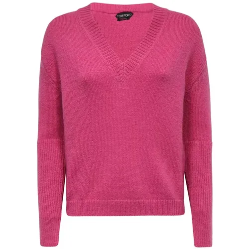 Gerippter Wollmischpullover , Damen, Größe: 2XS - Tom Ford - Modalova