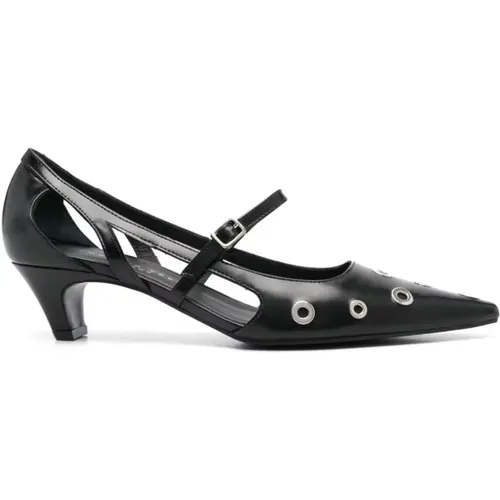 Schwarze Punk Pumps mit Metall-Details , Damen, Größe: 37 EU - Roberto Festa - Modalova