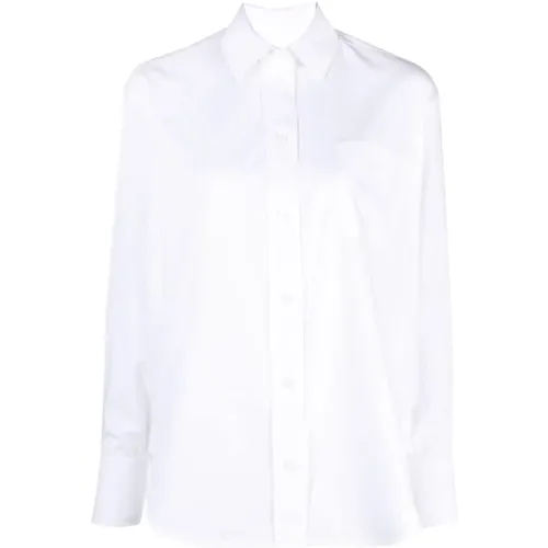 Poplin Logo Shirt , female, Sizes: 2XS, XS - Victoria Beckham - Modalova