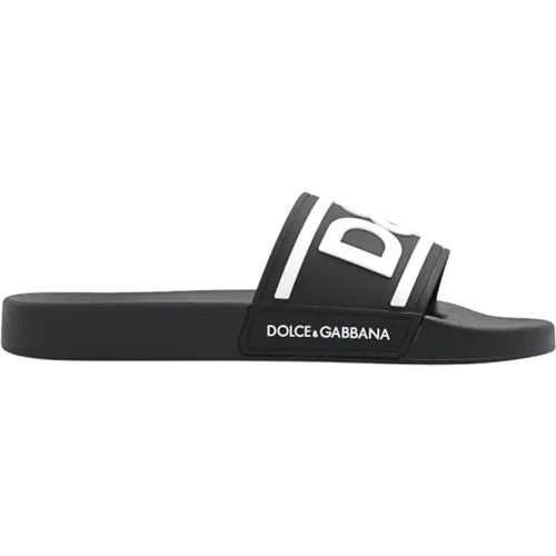 Slides mit Logo , Herren, Größe: 40 EU - Dolce & Gabbana - Modalova