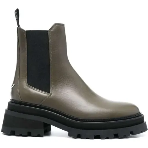 Khaki Leather Ankle Boots , female, Sizes: 5 UK - Zadig & Voltaire - Modalova