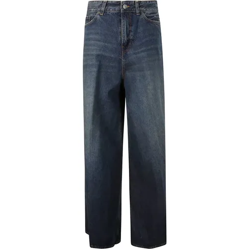 Blaue Denim Wide Leg Jeans , Damen, Größe: W24 - Haikure - Modalova