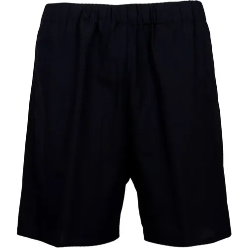 Herren Woll-Bermuda-Shorts. Deconstructed-Stil mit Kordelzug in der Taille. Weite Passform. Hergestellt in Italien. , Herren, Größe: L - Mauro Grifoni - Modalova