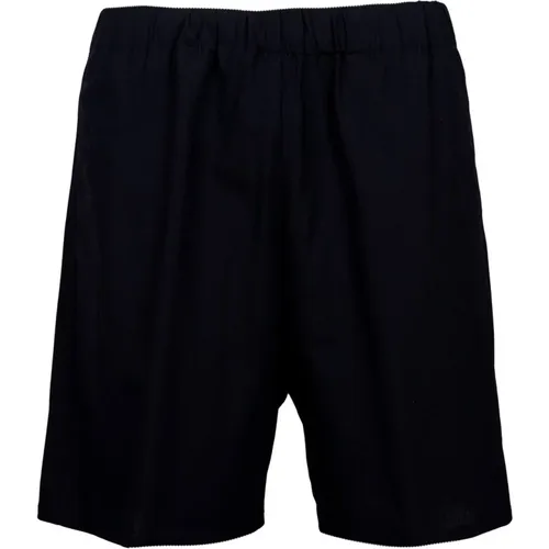 Herren Woll-Bermuda-Shorts. Deconstructed-Stil mit Kordelzug in der Taille. Weite Passform. Hergestellt in Italien. , Herren, Größe: M - Mauro Grifoni - Modalova