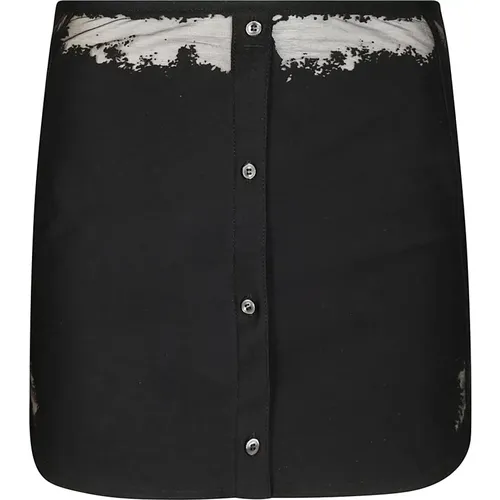 Denim Logo Mini Skirt , female, Sizes: M, S - Diesel - Modalova