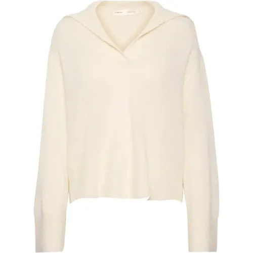 Whisper White V-Neck Sweater , female, Sizes: M - InWear - Modalova