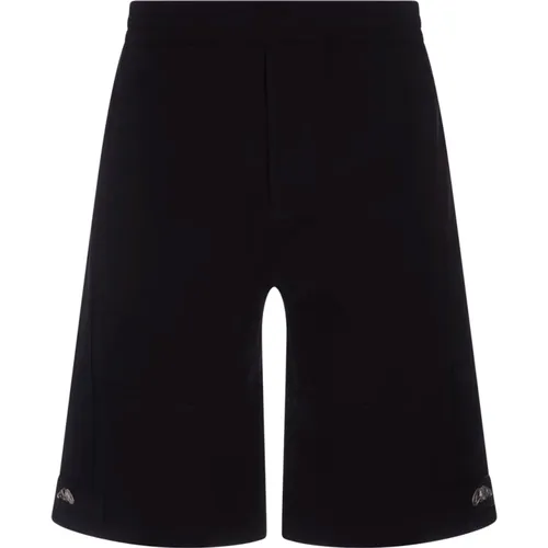 Schwarze Bermuda-Shorts mit Kontrasteinsätzen - alexander mcqueen - Modalova