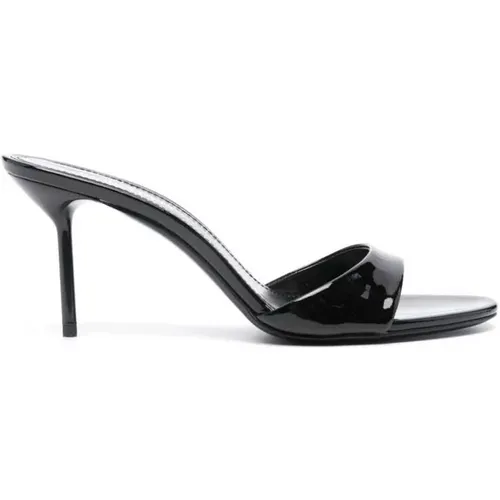 Schwarze Leder Stiletto Absatz Schuhe , Damen, Größe: 39 EU - Paris Texas - Modalova