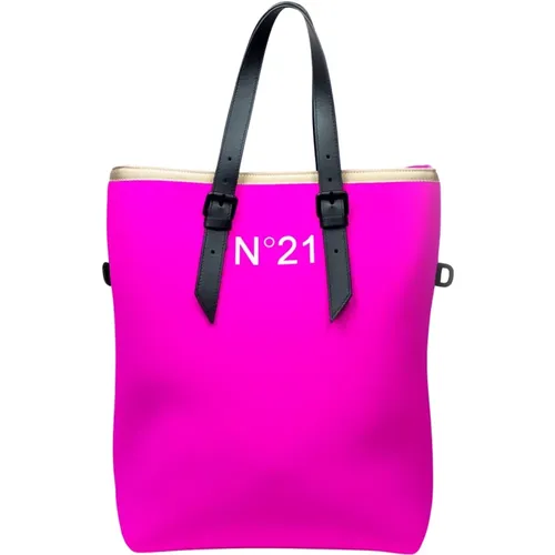 Blue Neoprene Shopping Bag with Adjustable Handles , female, Sizes: ONE SIZE - N21 - Modalova