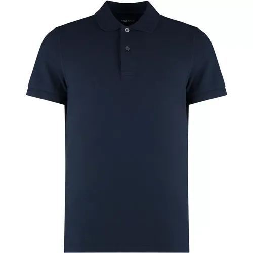 Baumwoll Polo Shirt mit Seitenschlitzen - Tom Ford - Modalova