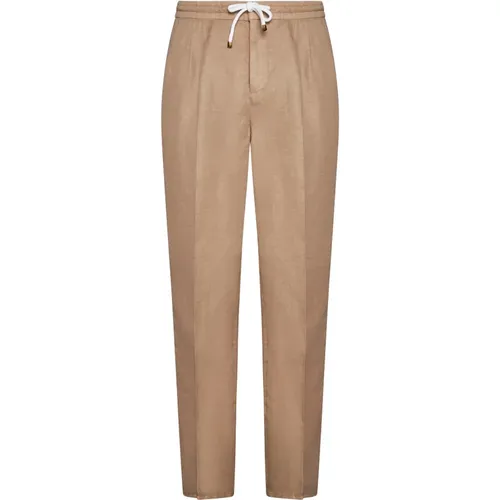 Cotton-Linen Blend Trousers , male, Sizes: 2XL, S, XL, 3XL, M - BRUNELLO CUCINELLI - Modalova