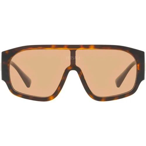 VE 4439 Sunglasses in Dark Havana/Light Brown,/Grey Sunglasses,/Grey Sunglasses - Versace - Modalova