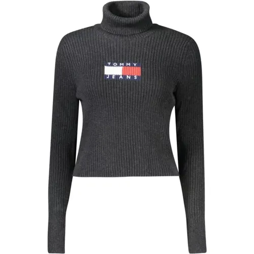 Schwarzer Wollpullover , Damen, Größe: M - Tommy Hilfiger - Modalova