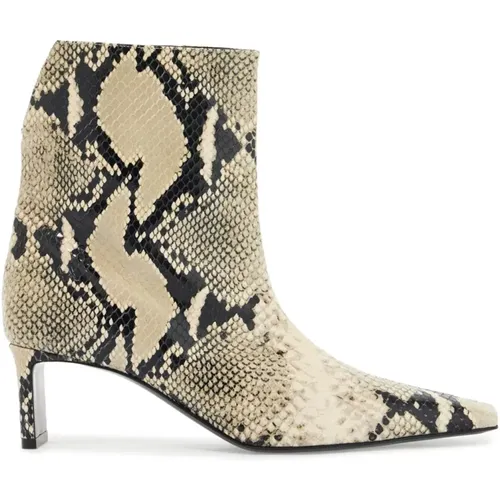 Python Leather Ankle Boots with V-Cut , female, Sizes: 4 UK, 3 UK, 6 UK, 7 UK, 8 UK, 5 UK - Khaite - Modalova