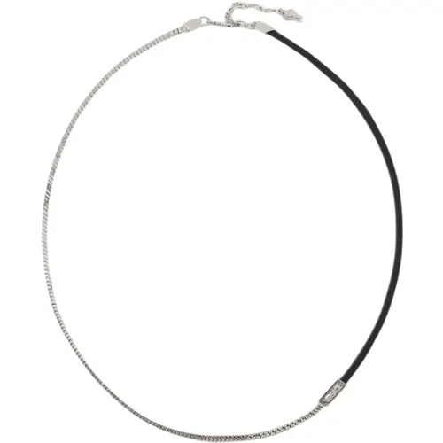 Stylish Silver Metal Necklace , male, Sizes: ONE SIZE - Versace - Modalova