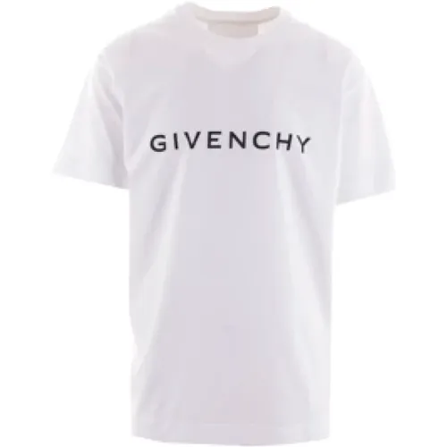 Weißes T-Shirt mit lockerer Passform und Logo-Print , Herren, Größe: M - Givenchy - Modalova