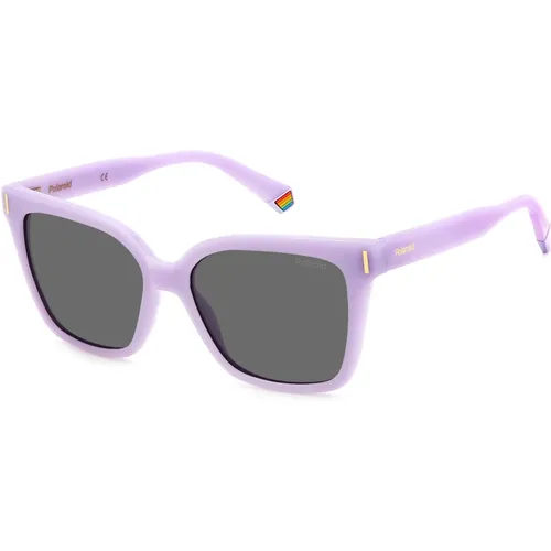Sunglasses,Schwarze/Graue Sonnenbrille,Weiß/Braun Getönte Sonnenbrille,Sonnenbrille - Polaroid - Modalova