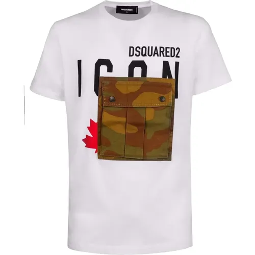 Graphic Print T-Shirt , male, Sizes: S - Dsquared2 - Modalova