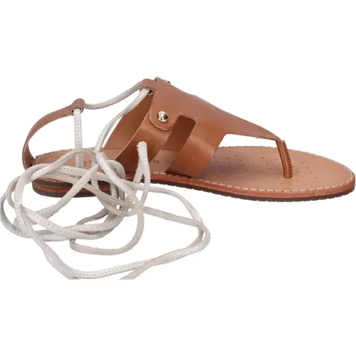 Leder Sandalen für Frauen , Damen, Größe: 37 EU - Geox - Modalova