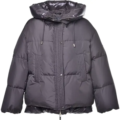 Down jacket in taupe nylon , female, Sizes: M, S - Baldinini - Modalova