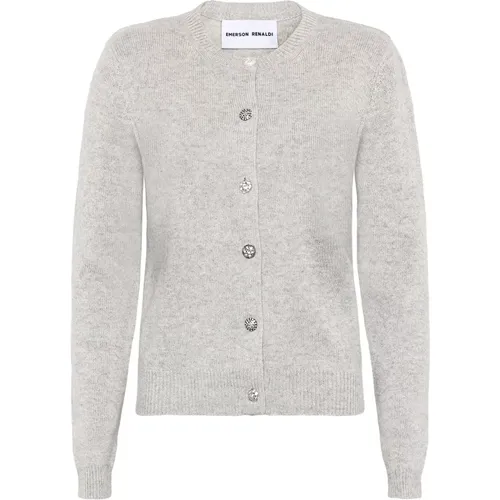 Kaschmir Crew Neck Cardigan Hellgrau - Emerson Renaldi - Modalova