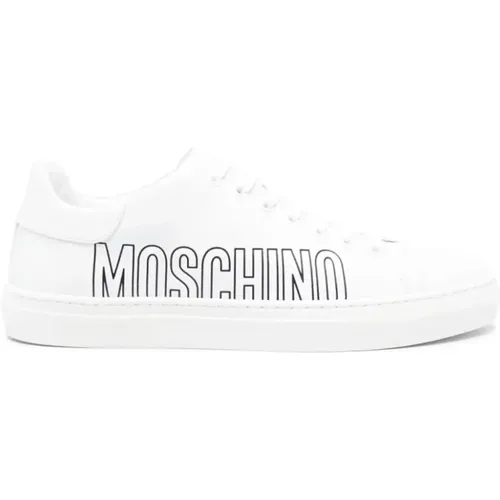 Weiße Leder Casual Sneakers,Schwarze Leder Casual Sneakers - Moschino - Modalova