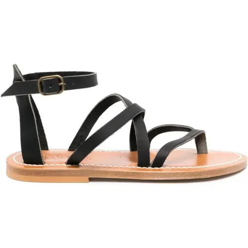 Strappy Flat Leather Sandals , female, Sizes: 3 UK, 6 UK - K.jacques - Modalova