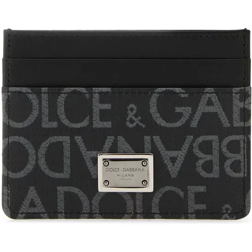 Leather Card Holder , male, Sizes: ONE SIZE - Dolce & Gabbana - Modalova