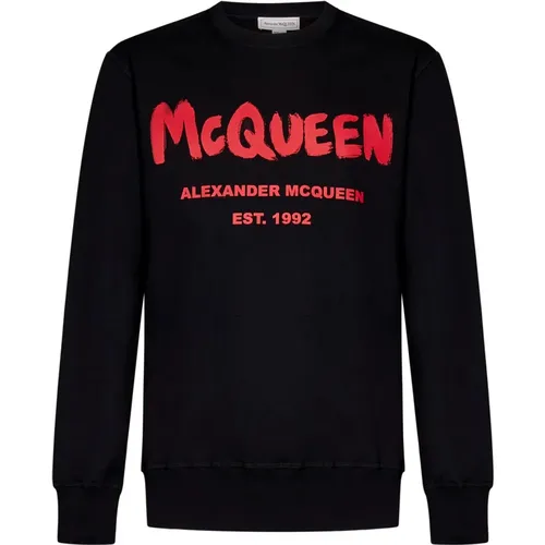 Sweatshirt with Red Logo , male, Sizes: XL, S, L, M - alexander mcqueen - Modalova