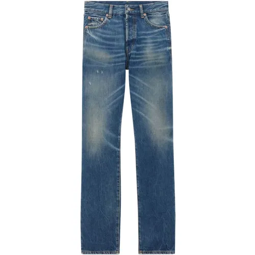 Blaue Jeans mit Verdecktem Knopfverschluss , Herren, Größe: W31 - Saint Laurent - Modalova